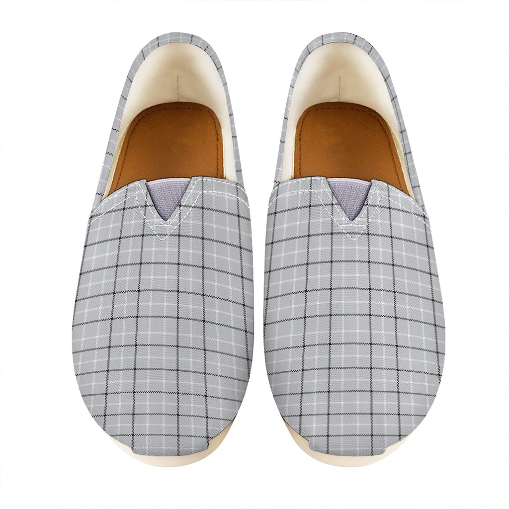 Grey Tattersall Pattern Print Casual Shoes