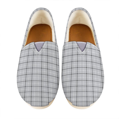 Grey Tattersall Pattern Print Casual Shoes