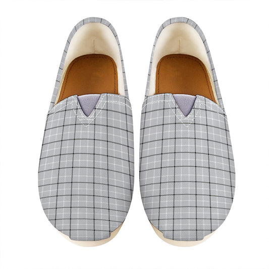 Grey Tattersall Pattern Print Casual Shoes