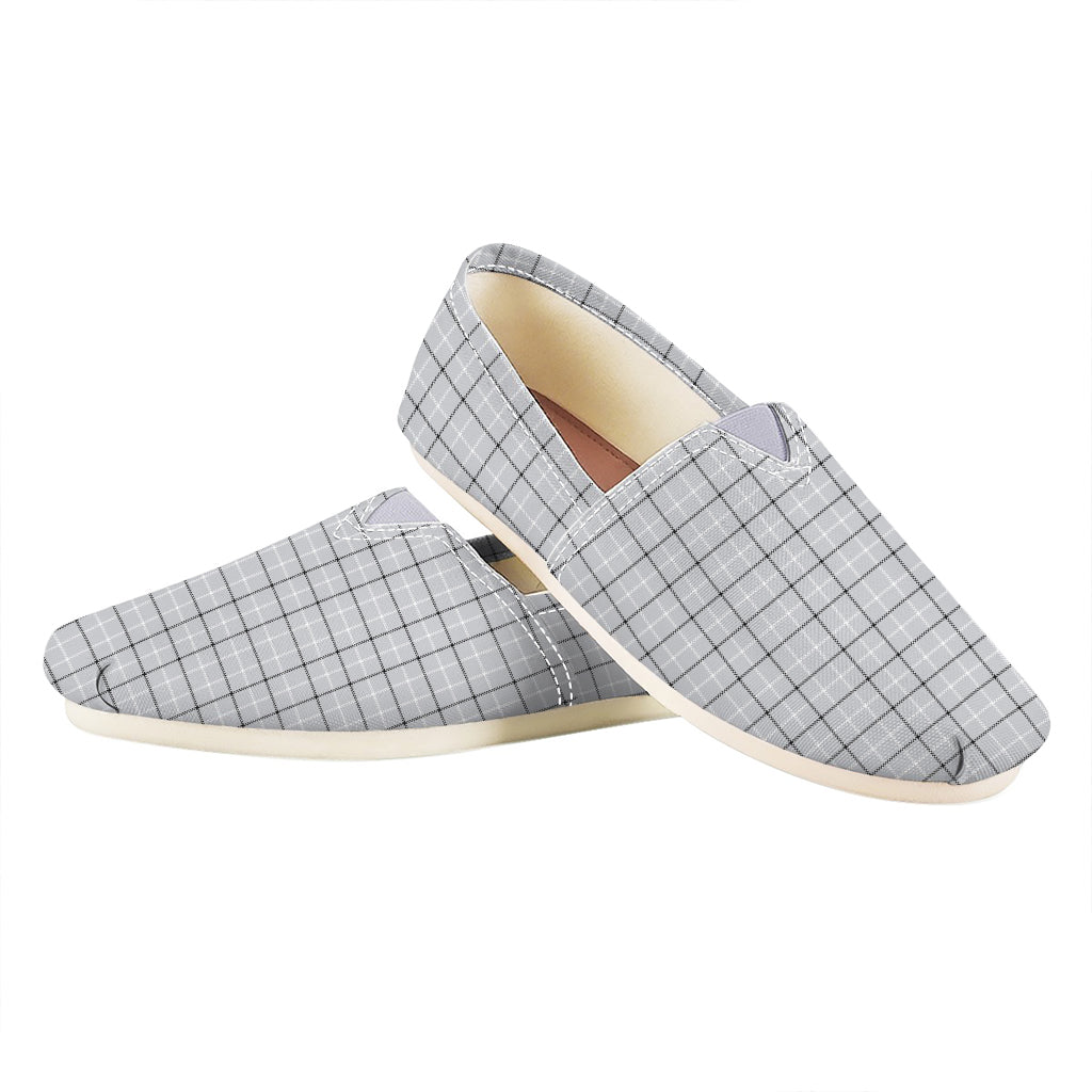 Grey Tattersall Pattern Print Casual Shoes