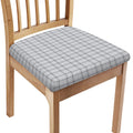Grey Tattersall Pattern Print Chair Cushion Cover