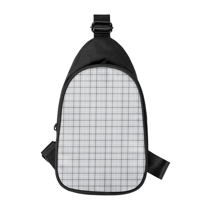 Grey Tattersall Pattern Print Chest Bag