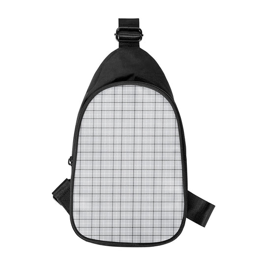 Grey Tattersall Pattern Print Chest Bag