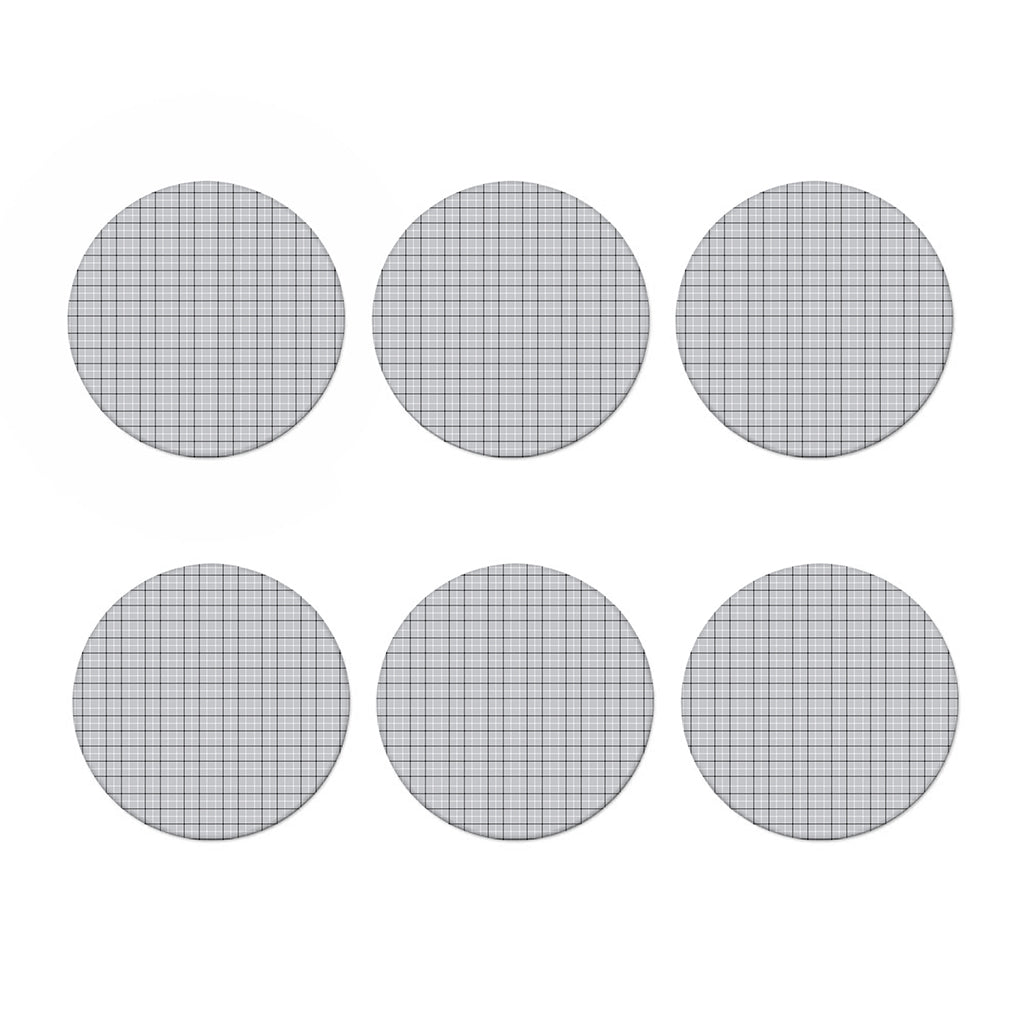 Grey Tattersall Pattern Print Coaster Set