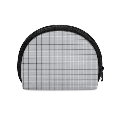 Grey Tattersall Pattern Print Coin Purse