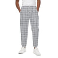 Grey Tattersall Pattern Print Cotton Sweatpants