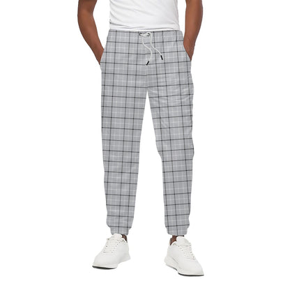 Grey Tattersall Pattern Print Cotton Pants