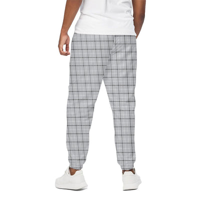 Grey Tattersall Pattern Print Cotton Pants