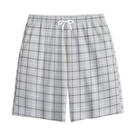 Grey Tattersall Pattern Print Cotton Shorts
