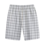 Grey Tattersall Pattern Print Cotton Shorts