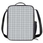 Grey Tattersall Pattern Print Crossbody Lunch Bag