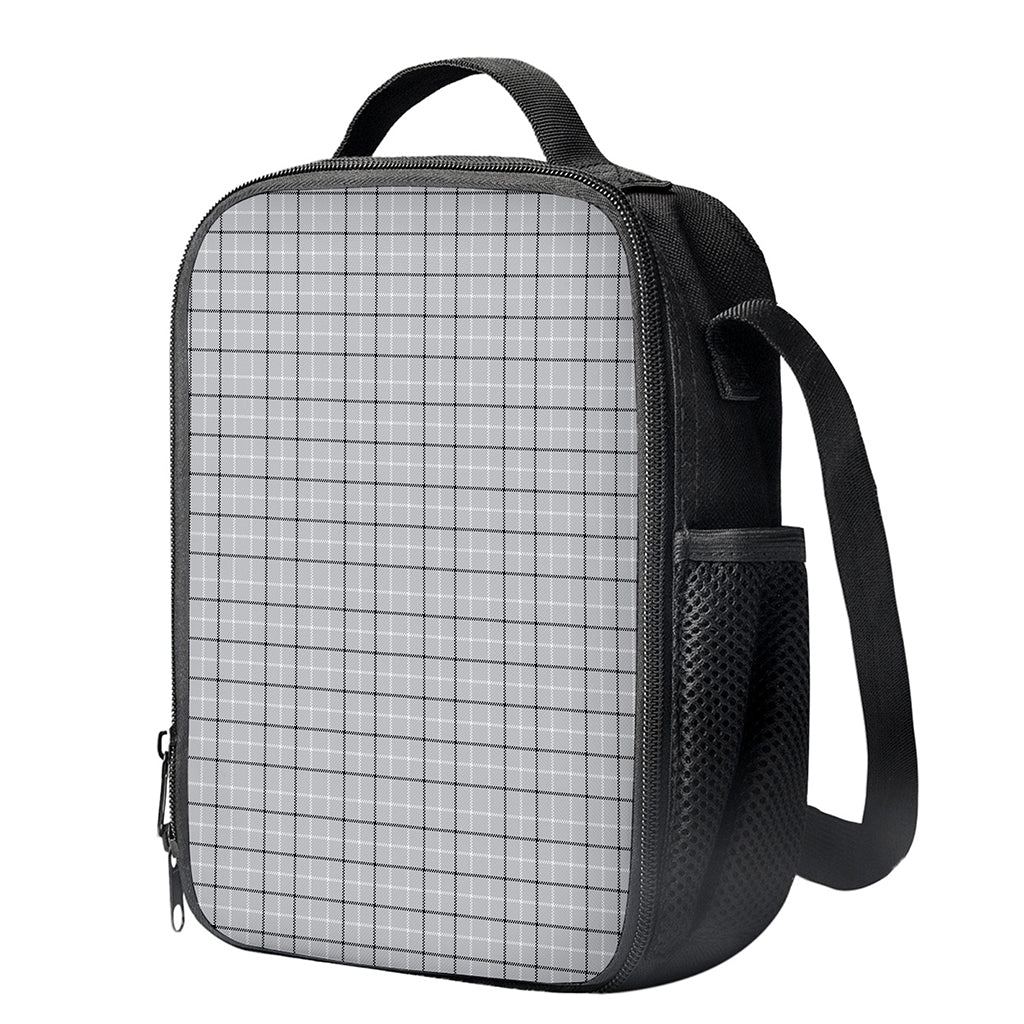 Grey Tattersall Pattern Print Crossbody Lunch Bag