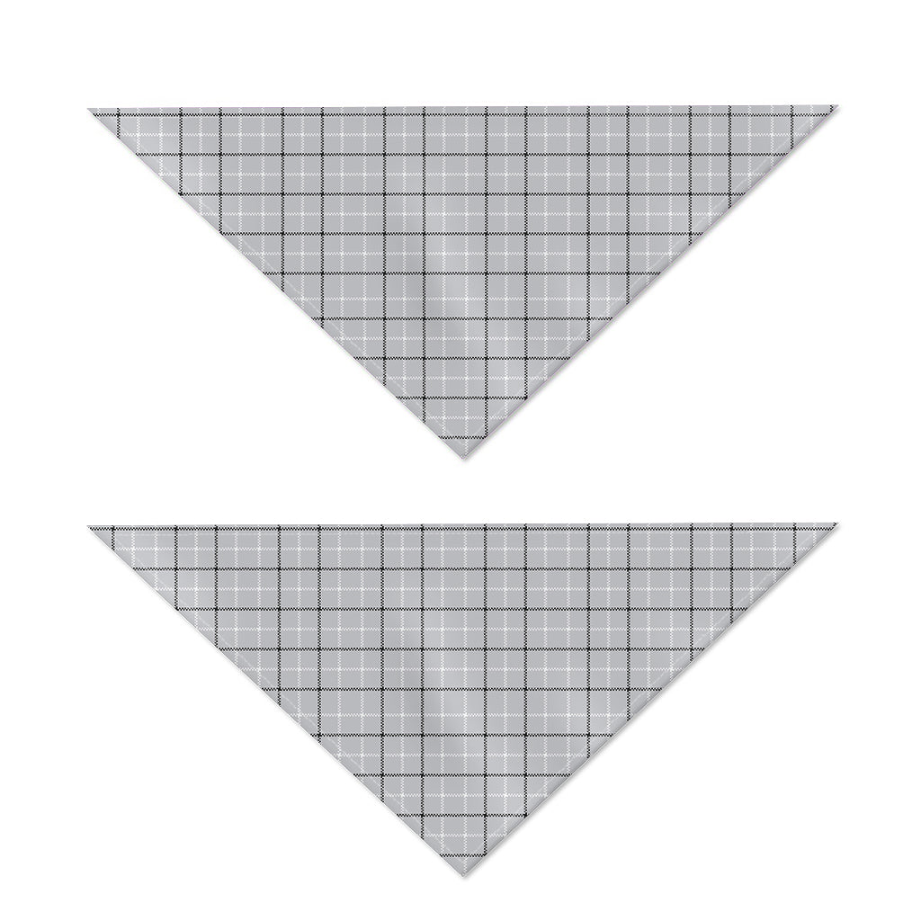 Grey Tattersall Pattern Print Dog Bandana