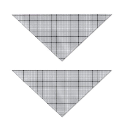 Grey Tattersall Pattern Print Dog Bandana