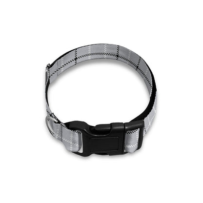 Grey Tattersall Pattern Print Dog Collar