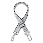 Grey Tattersall Pattern Print Dog Seat Belt