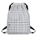 Grey Tattersall Pattern Print Drawstring Backpack