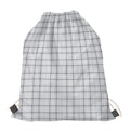 Grey Tattersall Pattern Print Drawstring Bag