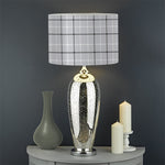 Grey Tattersall Pattern Print Drum Lamp Shade