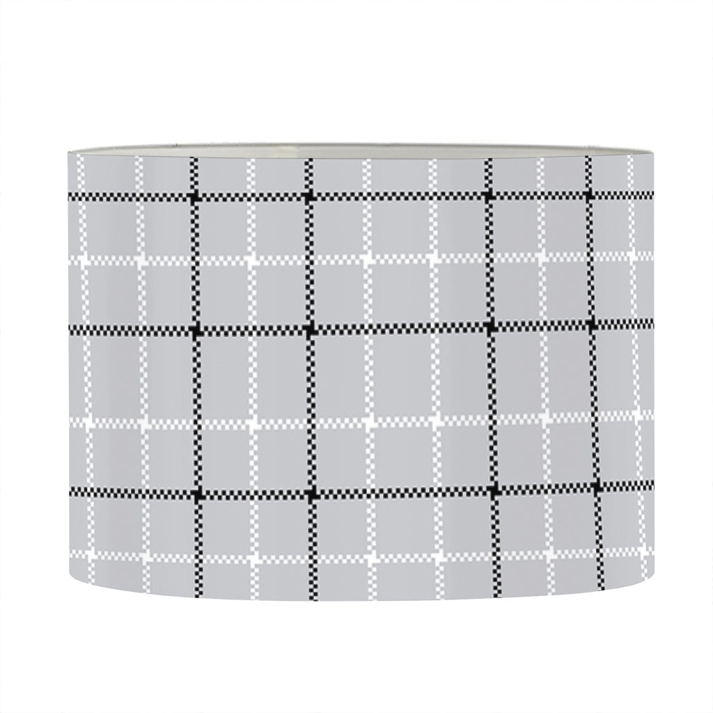 Grey Tattersall Pattern Print Drum Lamp Shade