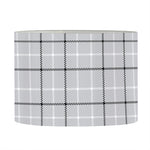 Grey Tattersall Pattern Print Drum Lamp Shade