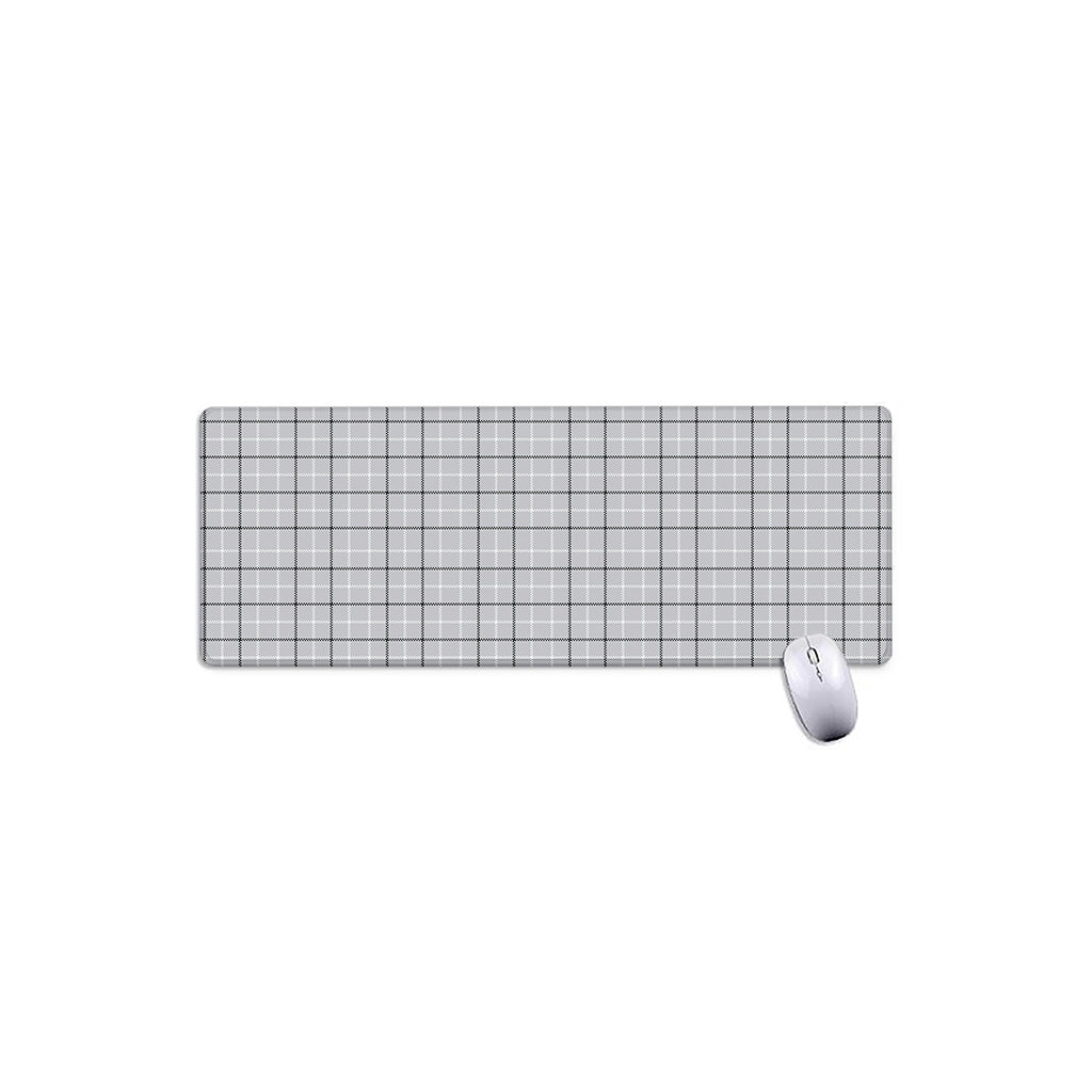 Grey Tattersall Pattern Print Extended Mouse Pad