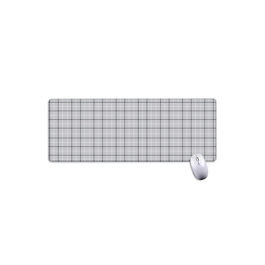 Grey Tattersall Pattern Print Extended Mouse Pad