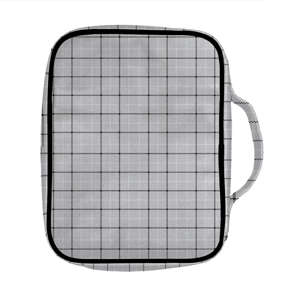 Grey Tattersall Pattern Print Front Pocket Bible Bag