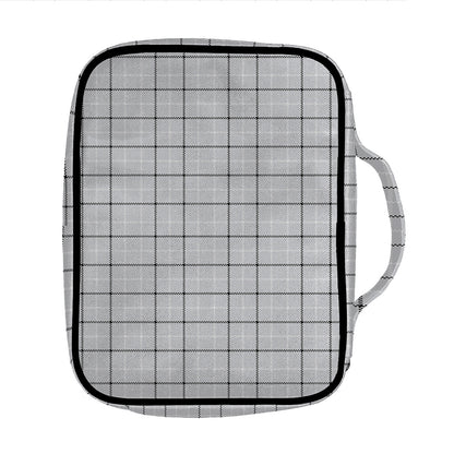 Grey Tattersall Pattern Print Front Pocket Bible Bag