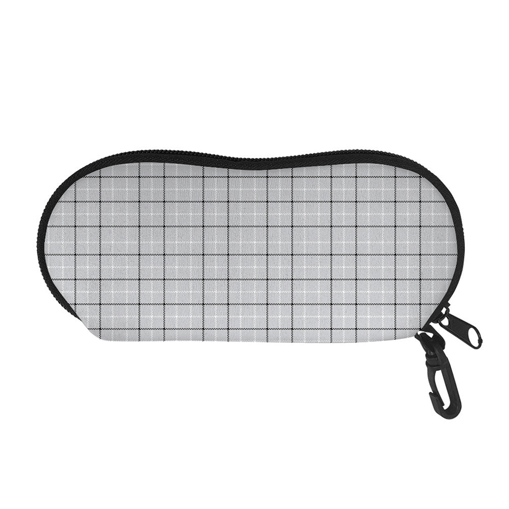 Grey Tattersall Pattern Print Glasses Case