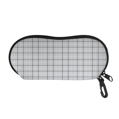 Grey Tattersall Pattern Print Glasses Case