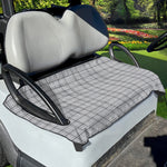 Grey Tattersall Pattern Print Golf Cart Seat Cover