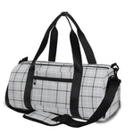 Grey Tattersall Pattern Print Gym Bag
