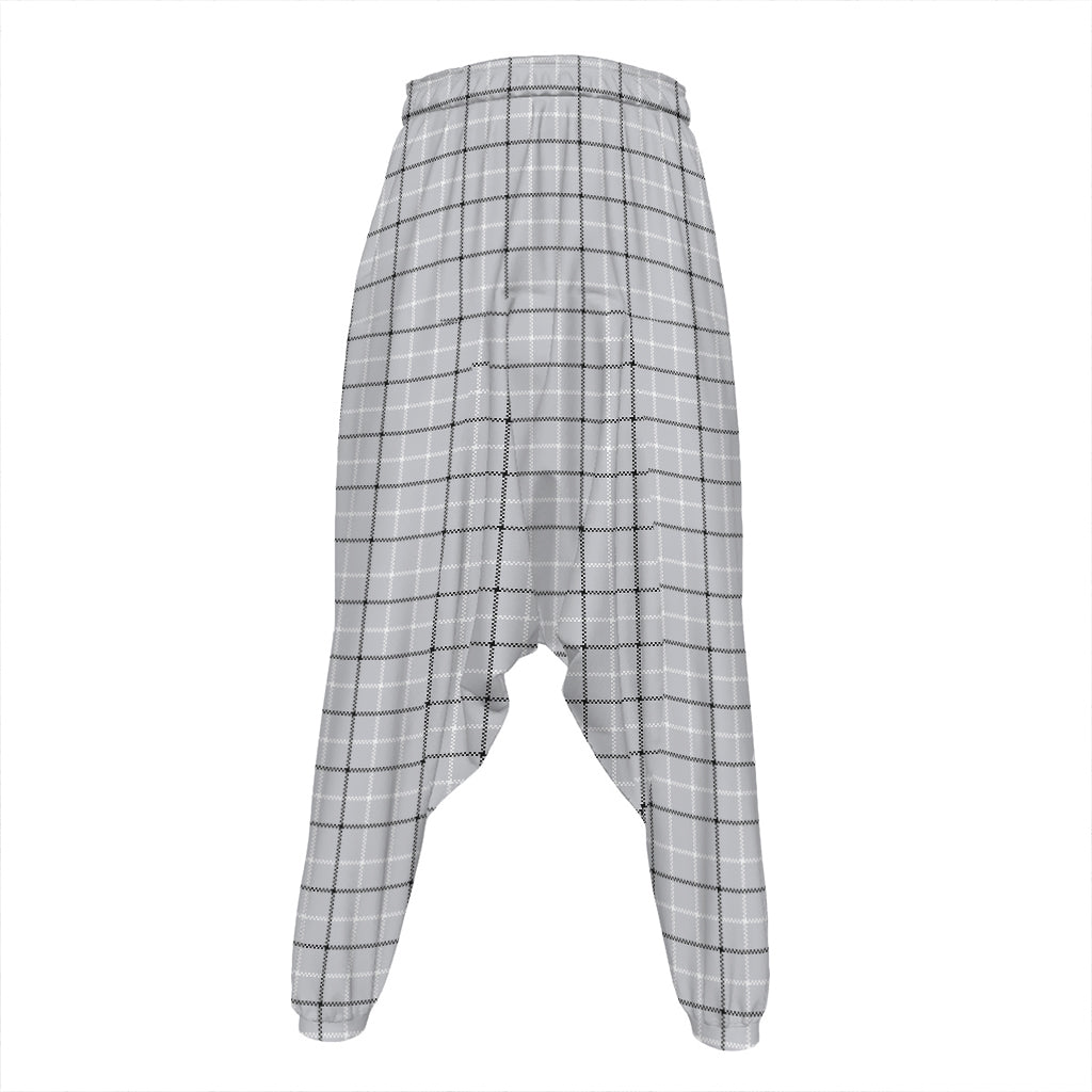 Grey Tattersall Pattern Print Hammer Pants