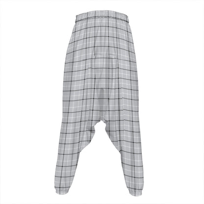 Grey Tattersall Pattern Print Hammer Pants