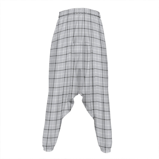 Grey Tattersall Pattern Print Hammer Pants