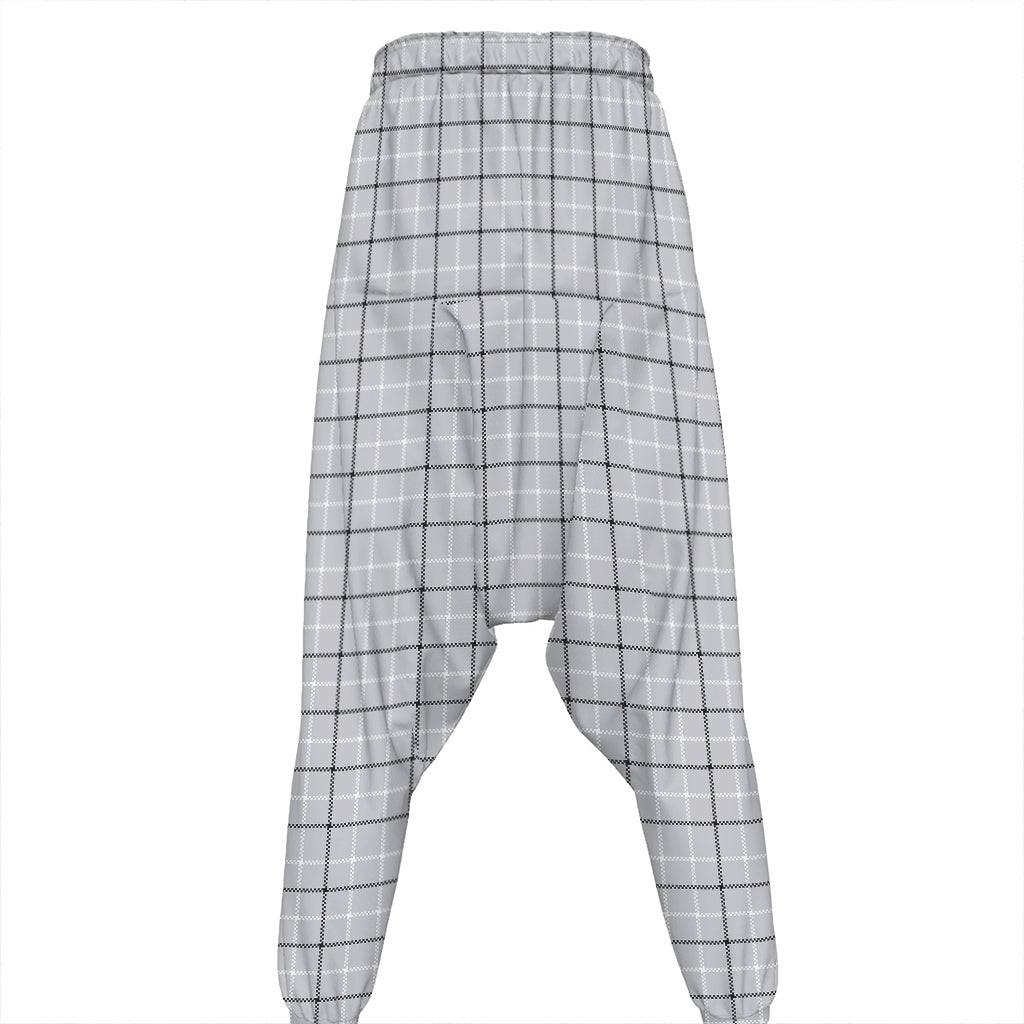 Grey Tattersall Pattern Print Hammer Pants
