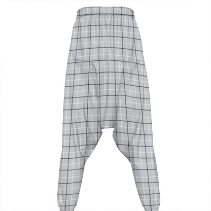 Grey Tattersall Pattern Print Hammer Pants