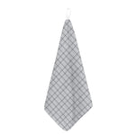 Grey Tattersall Pattern Print Hand Towel