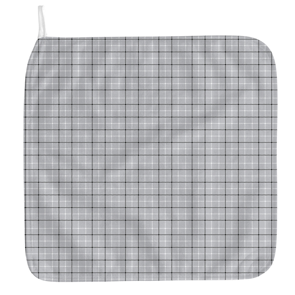 Grey Tattersall Pattern Print Hand Towel
