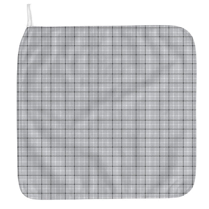 Grey Tattersall Pattern Print Hand Towel