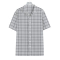 Grey Tattersall Pattern Print Hawaiian Shirt