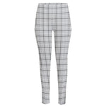 Grey Tattersall Pattern Print High-Waisted Pocket Leggings
