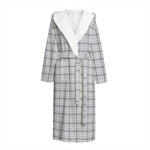 Grey Tattersall Pattern Print Hooded Bathrobe