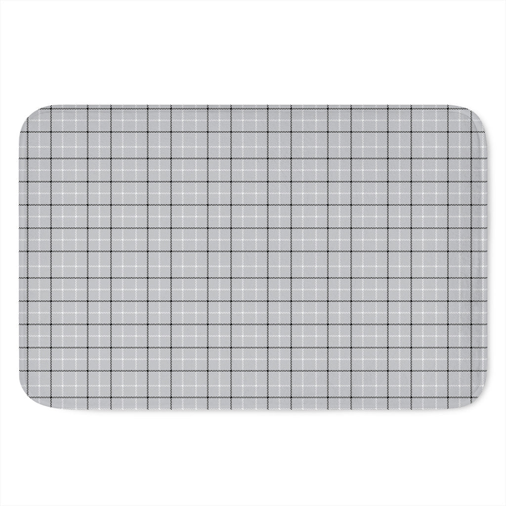 Grey Tattersall Pattern Print Indoor Door Mat