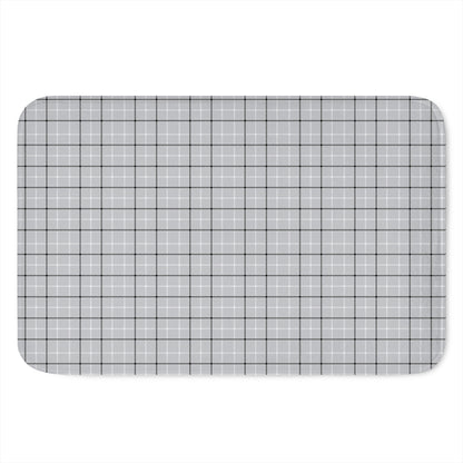 Grey Tattersall Pattern Print Indoor Door Mat