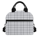 Grey Tattersall Pattern Print Insulated Lunch Bag