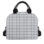 Grey Tattersall Pattern Print Insulated Lunch Bag