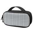 Grey Tattersall Pattern Print Portable Cooler Travel Case