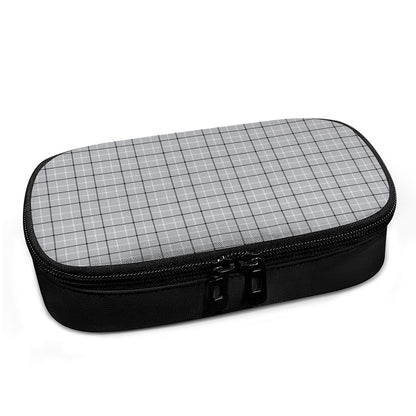 Grey Tattersall Pattern Print Insulin Cooler Travel Case